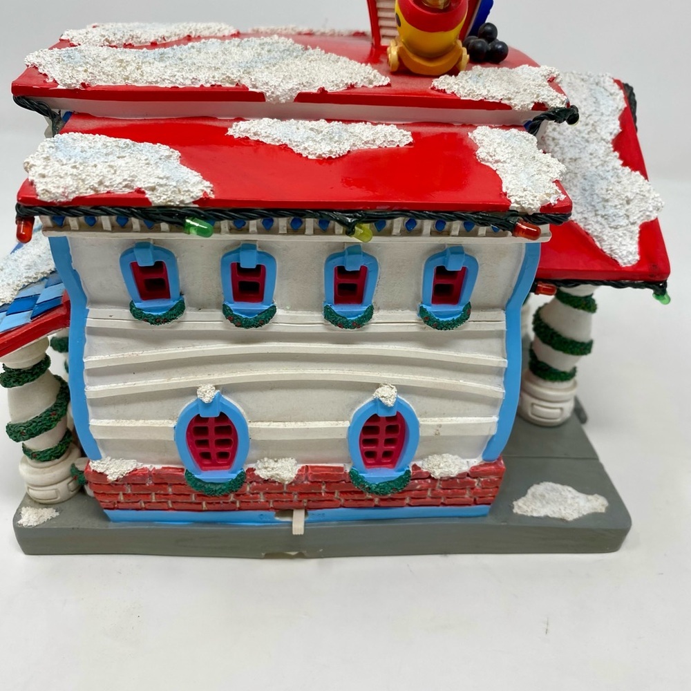 Vintage Disney Holiday Toontown City Hall Christmas Village Porcelain House - Picture 7 of 10